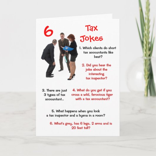 Steuer - 6 Steuerwitze Funny Birthday Karte (Vorderseite)