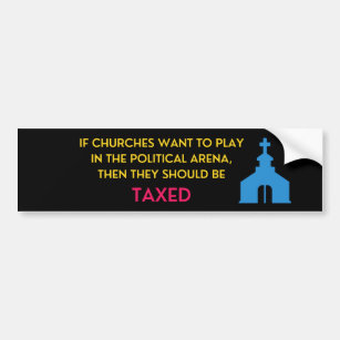 Steuer auf die Kirche Autoaufkleber