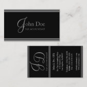 Steuer-Buchhalter-schwarze/silberne Streifen Visitenkarte (Vorne/Hinten)