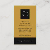 Steuer-Buchhalter-Schwarzes/Gold Visitenkarte (Rückseite)