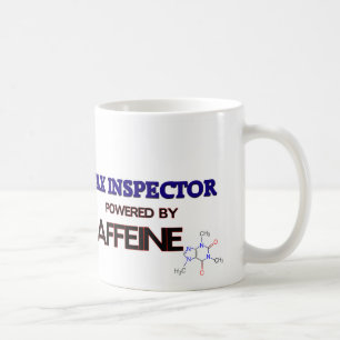 Steuer-Inspektor angetrieben durch Koffein Kaffeetasse