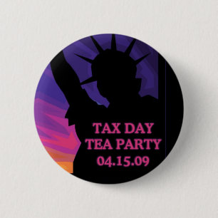 Steuer-Tagestee-Party - Freiheitsstatue Button
