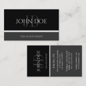 Steuerberater/CPA Monogramm Schwarz/Dunkelgrau Visitenkarte (Vorne/Hinten)