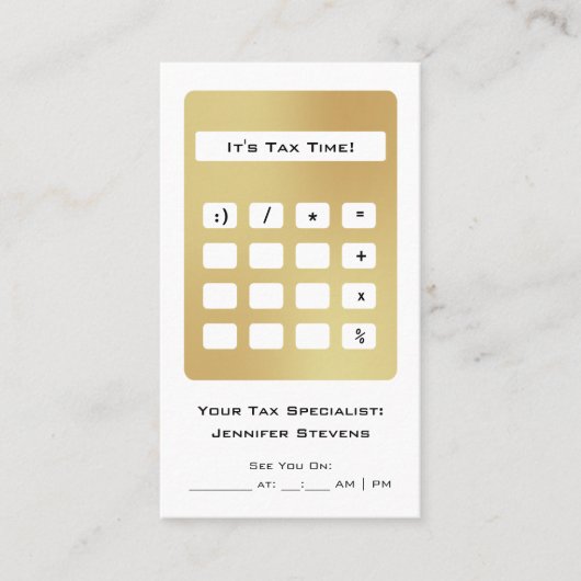 Steuerberater Gold Calculator Visitenkarte (Vorderseite)