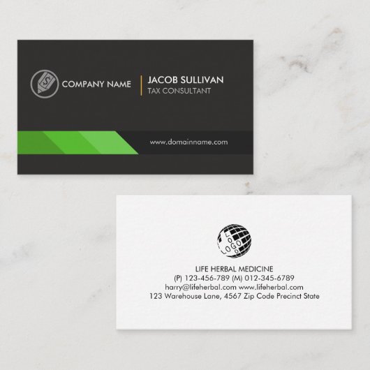 Steuerberater Steuervorbereitung Visitenkarte (Vorne/Hinten)