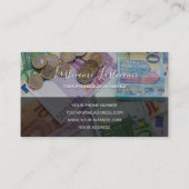 Steuerberater und Finanzexperten Euro-Geld Visitenkarte (Rückseite)