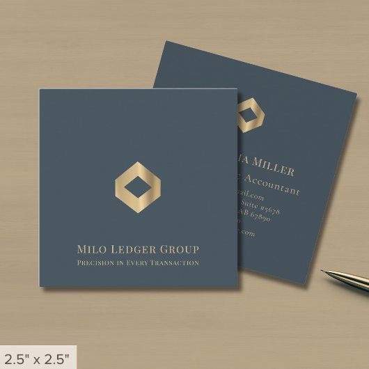 Steuerberatung für Luxuslogos Quadratische Visitenkarte