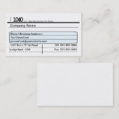 Steuerfestsetzung der Visitenkarte (Vorne/Hinten)