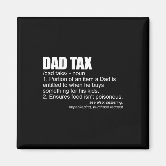Steuerliche Definition Funny Men's Vaters Day Gift Magnet (Vorne)
