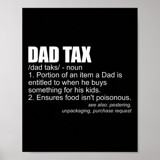 Steuerliche Definition Funny Men's Vaters Day Gift Poster (Vorne)
