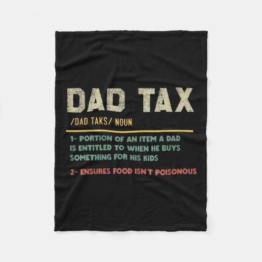 Steuerliche Definition Funny Vatertag Vater Joke Fleecedecke (Vorderseite)