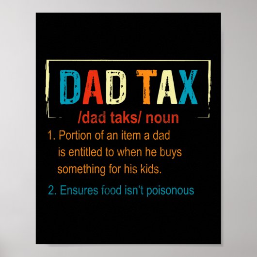 Steuerliche Definition Funny Vathers Day Men Boys Poster (Vorne)