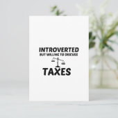 STEUERN EINGEFÜHRT, ABER BEREIT ZU DISKUTIEREN DANKESKARTE (Stehend Vorderseite)