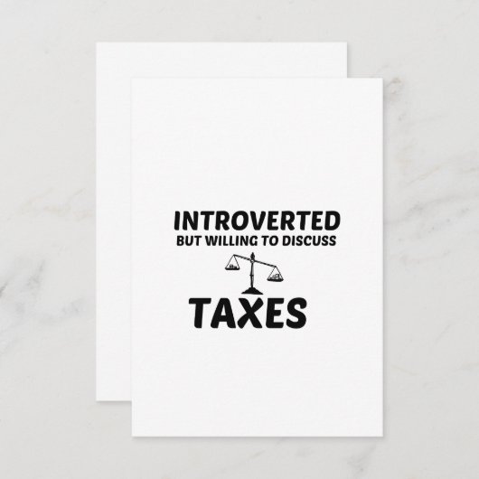 STEUERN EINGEFÜHRT, ABER BEREIT ZU DISKUTIEREN DANKESKARTE (Vorne/Hinten)