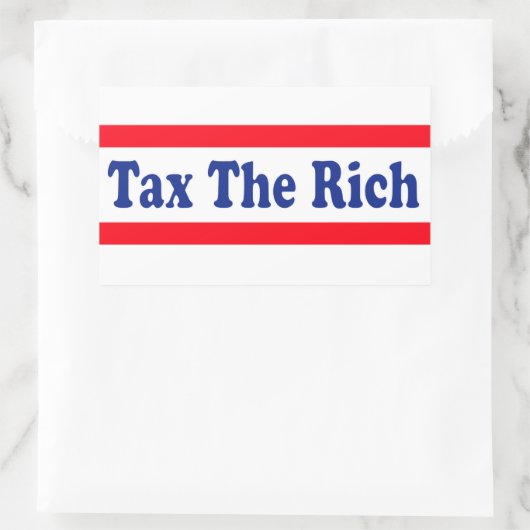 Steuern Sie die Reichen! Rechteckiger Aufkleber (Tasche)
