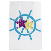 Steuerrad & Seestern Mittlere Geschenktüte (Rückseite)