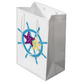 Steuerrad & Seestern Mittlere Geschenktüte (Rückseite Schrägansicht)