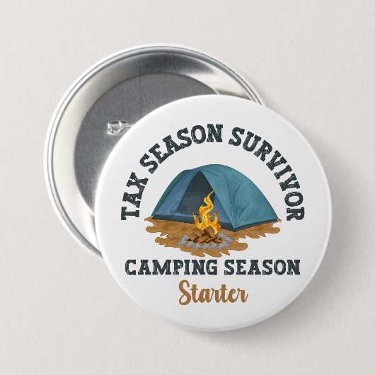 Steuersaison Überlebende, Camping Saison Starter Button (Vorne & Hinten)