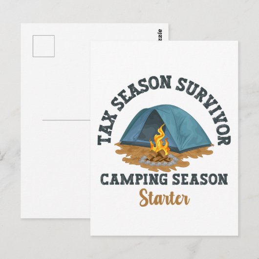 Steuersaison Überlebende, Camping Saison Starter Postkarte (Vorne/Hinten)