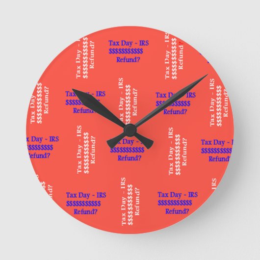 Steuertag runde wanduhr (Vorderseite)
