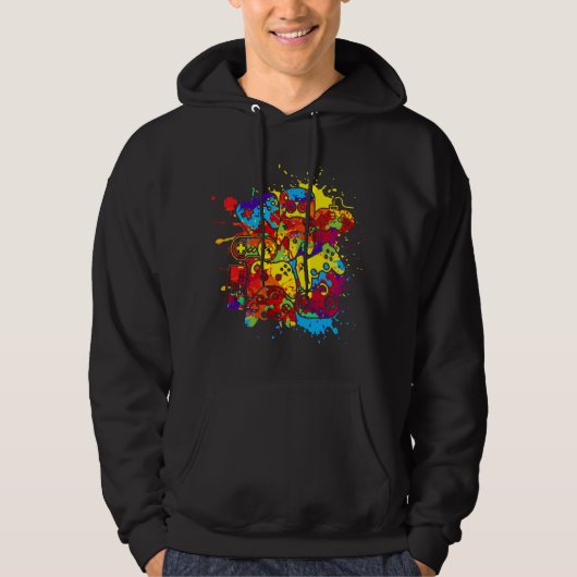 Steuerung aller Dinge Videospiel-Controller-Farbe Hoodie (Vorderseite)