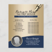 Steuervorbereitung Beratung Navy Gold Foto Flyer (Vorne)