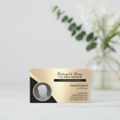 Steuervorbereitung Buchhaltung Service Gold Foto Visitenkarte (Stehend Vorderseite)