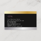 Steuervorbereitung Elegant Gold Silber Schwarz Visitenkarte (Rückseite)