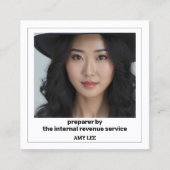 Steuervorbereitung - QR und Foto Quadratische Visitenkarte (Vorderseite)