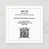 Steuervorbereitung - QR und Foto Quadratische Visitenkarte (Rückseite)