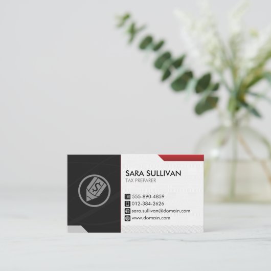 Steuervorbereitung, Steuerfinanzierung Visitenkarte (Stehend Vorderseite)