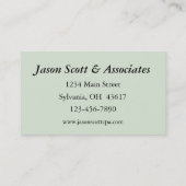 Steuervorbereitung und Wirtschaftsprüfer Visitenkarte (Rückseite)