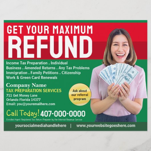 Steuervorbereitung (Vorbereitung) Erstattung Flyer (Vorne)