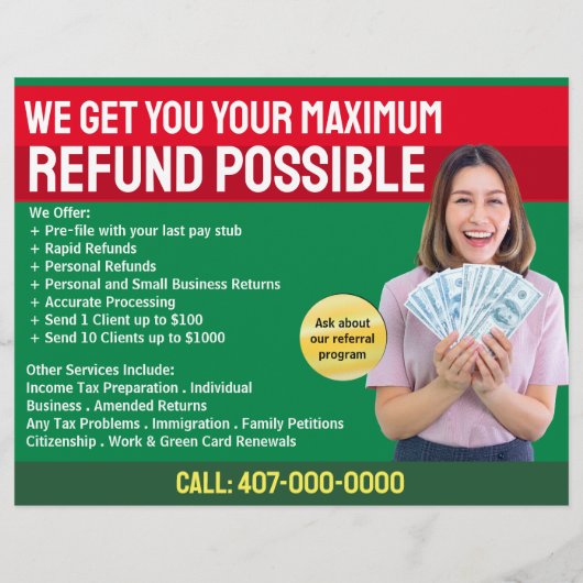 Steuervorbereitung (Vorbereitung) Erstattung Flyer (Hinten)