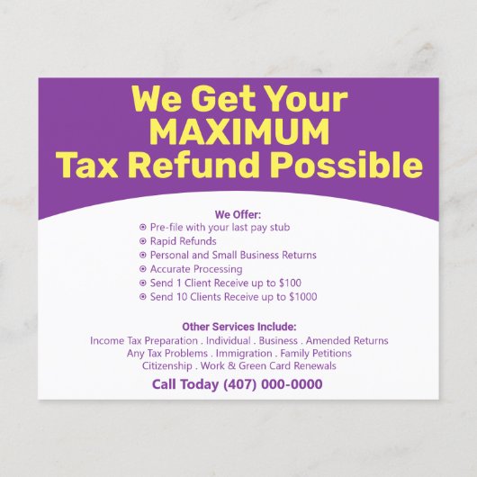 Steuervorbereitung (Vorbereitung) Flyer (Hinten)