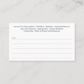 Steuervorbereitung (Vorbereitung) Visitenkarte (Rückseite)