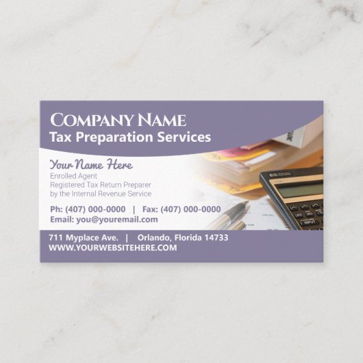 Steuervorbereitung (Vorbereitung) Visitenkarte (Vorderseite)