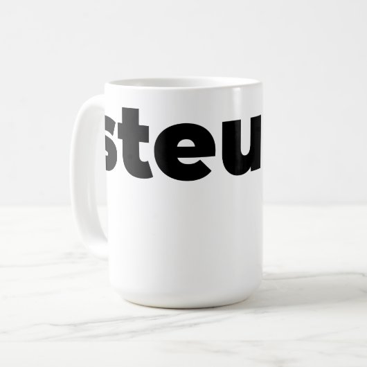 Steups Mug - Black Kaffeetasse (Vorderseite Links)