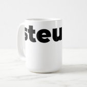 Steups-Tasse - Schwarz Kaffeetasse (Vorderseite Links)