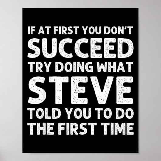 Steve Gift Name D Birthday Funny Christ  Poster (Vorne)