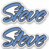 Steve Name blue Aufkleber Sticker Stickerset (Vorderseite)