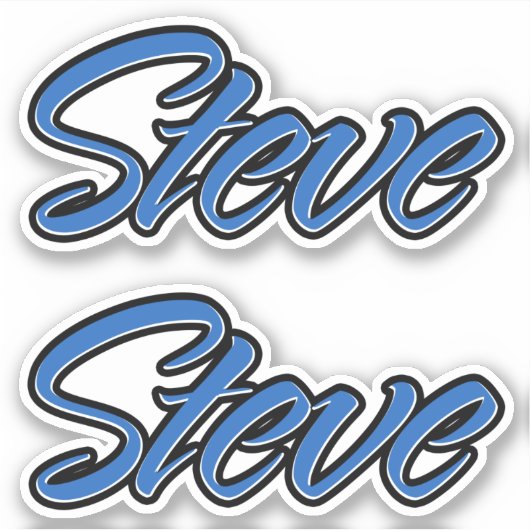 Steve Name blue Aufkleber Sticker Stickerset (Vorderseite)