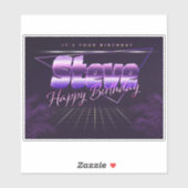 Steve Name Vorname lila retro Sticker Geburtstag (Blatt)