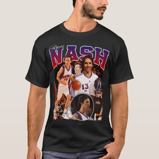 Steve Nash Phoenix Basketball Legend Mvp  Signatur T-Shirt (Vorderseite)