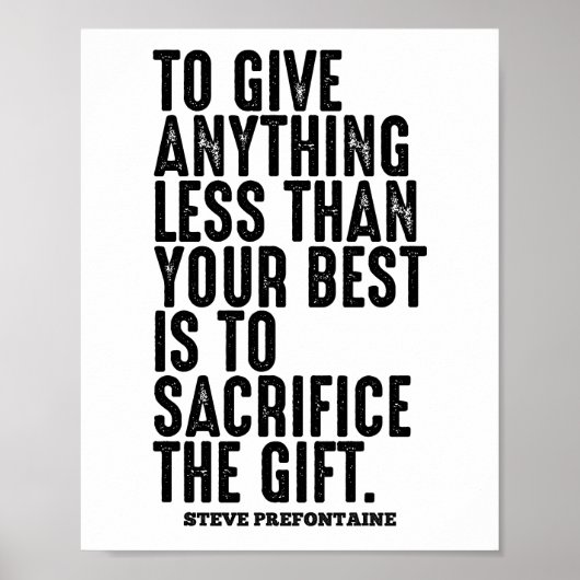 Steve Prefontaine Quote Poster (Vorne)