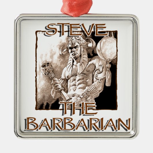 Steve The Barbarian Silbernes Ornament (Vorne)