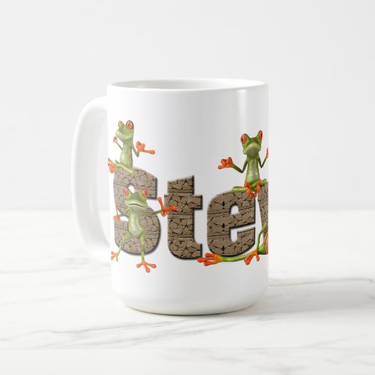 Steve u. Frösche Tasse (Vorderseite Links)