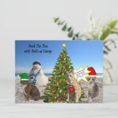 Steve und Jessica Weihnachtskarte Karte (Stehend Vorderseite)