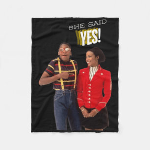 Steve Urkel Familie S Sie sagte ja! Aufkleber Fleecedecke