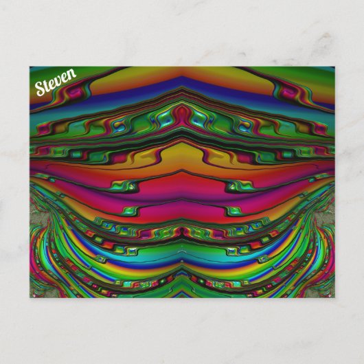 STEVEN ~ 3D-Fraktal Design Muster ~ Multicolor Postkarte (Vorderseite)